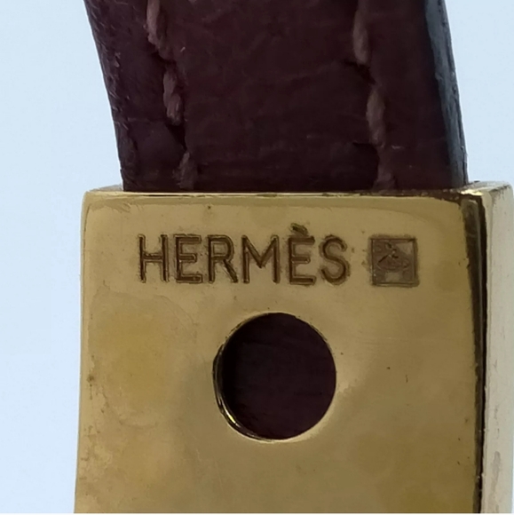 HERMES BRACELET BORDEAUX/GOLD - Picture 7 of 12